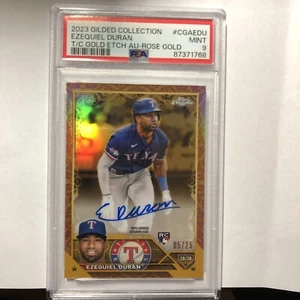 EZEQUIEL DURAN 2023 Topps Colección Dorada Auto Psa 9 Grabado Oro 5/25 Oro Rosa - Imagen 1 de 4