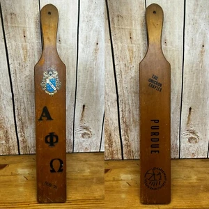 Vintage 1974 Alpha Phi Omega Purdue University Wood Pledge Paddle - Picture 1 of 4