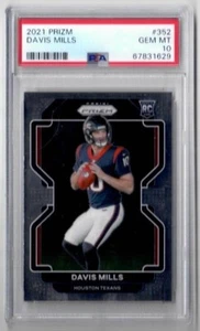 2021 Panini Prizm Davis Mills Rookie Card PSA 10 Gem Mint Houston Texans - Picture 1 of 2