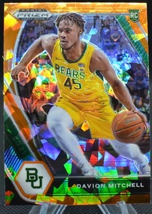 2021 Panini Prizm Draft Picks DAVION MITCHELL Orange Cracked Ice Rookie RC #13 - Picture 1 of 2