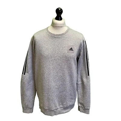 MM817 Women's Adidas Grey Sports Sweatshirt Uk L 12 Eu 40 • 29.26€