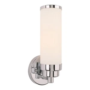 Forte Lighting Morgan 1 Light Wall Sconce, Chrome/Satin Opal Glass - 55007-01-05 - Picture 1 of 1