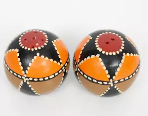 Vintage Salt & Pepper Shakers South African Ceramic Hand Painted Pots Cruet Set  - Picture 1 of 15