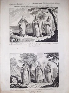 Sisters Of Various Orders; Greece, Russia / Thomas Banks Original Etching 1790 - Picture 1 of 4