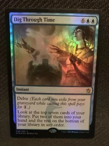 MTG - 1x Dig Through Time - Foil - Khans of Tarkir NM - Picture 1 of 2