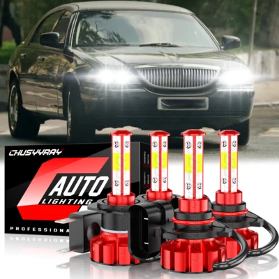 Kit combo de lâmpadas de faróis de LED 6000K feixe alto/baixo para carro Lincoln Town 2003-2011 - Imagem 1 de 4