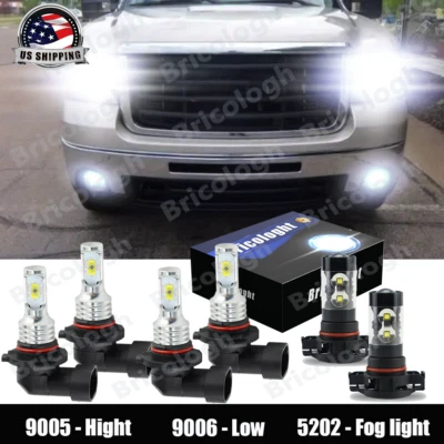 Faros LED bombillas antiniebla de haz alto-bajo para GMC Sierra 1500 2500 2007-2013 Foto 1 de 4