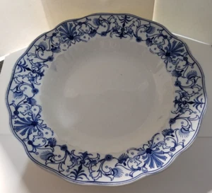 Cuenco poco profundo azul vintage de 9,5" de diámetro Beaufort Inglaterra como está - Imagen 1 de 5