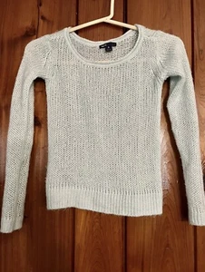 GIRLS GAP CABLE SWEATER-SIZE MEDIUM-8-Light blue Semi Sheer - Picture 1 of 3