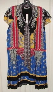 NWT Alice + Olivia size Medium Moore flutter sleeve layered tunic dress $375 - Picture 1 of 5