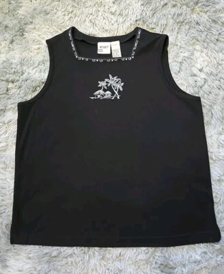 Koret Women's Black Sleeveless Top Size M Beaded Embroidered Boho Resort EUC - Image 1 of 4