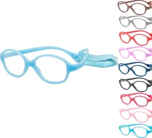 Kids Glasses Frame with Strap UNBREAKABLE Optical Flexible BOYS GIRLS 46-16-125 - Picture 1 of 36