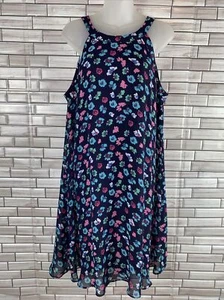 Betsey Johnson Blumenmuster ärmelloses Neckholder Ausschnitt Schaukelkleid Größe 14 - Bild 1 von 5