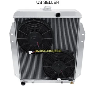 CHAMPION 3 FILAS RADIADOR DE ALUMINIO 10" VENTILADORES 64-70 CAMIONETA PICKUP A100 V8 - Imagen 1 de 3