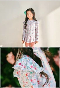 Girls Rash Guard long sleeve shirt & swimming pants (sold separately) Flower - Picture 1 of 9