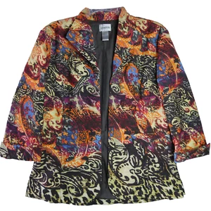 Chicos Damen Gr. 1 Mehrfarbig Offen Blazer Jacke Gefüttert 3/4 Arm - Bild 1 von 12