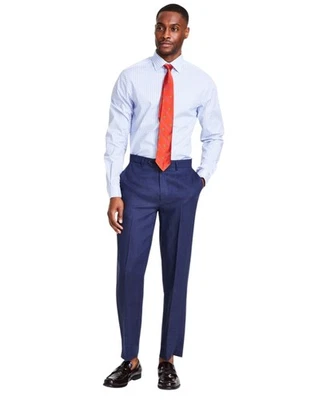 Мужские брюки Nautica современного покроя 34/34 темно-синий однотонный лен - Изображение 1 из 3