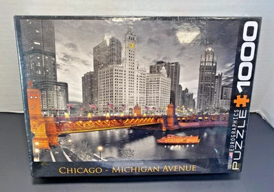 Eurographics City Collection Chicago-Michigan Avenue 1000 Piece Puzzle NEW - Image 1 of 4