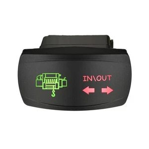 WINCH IN OUT 653SGRM Rocker Switch 12V horizontal Momentary LED green red - Imagen 1 de 1
