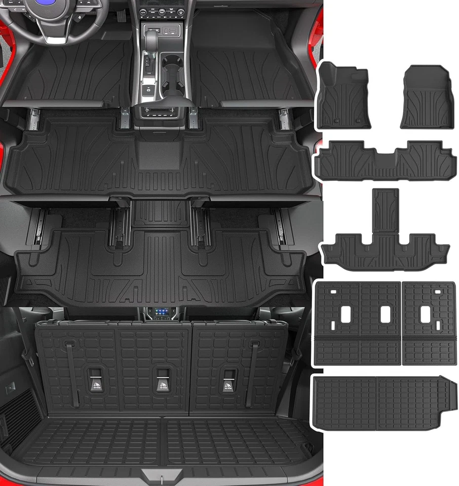 For 2019-2024 Subaru Ascent 7&8 Seats Floor Mat Trunk Backrest Mat Cargo Liners Foto 1 de 4