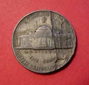 1943 P Jefferson Nickel Mint Error - Lamination Loss - Bild 1 von 2