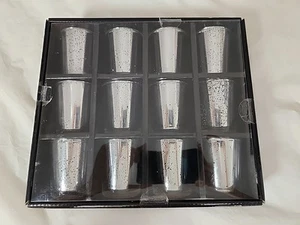 Lote De Colección 12 Candelabros Votivos Pfaltzgraff Vidrio Mercurio Moteado Tealight Regalo - Imagen 1 de 7