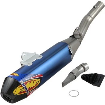FMF 4.1 Anodized Blue Ti Slip On Exhaust 044445 Yamaha YZ450F WR450F 2018-2025 - Image 1 of 1