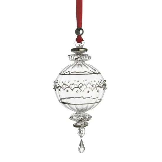 Dogale Palla Natale diam. 8,00 cm in cristallo decorata con argento 925 sfera .6 - Immagine 1 di 1