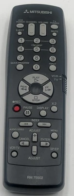 Mando a distancia de repuesto original TV VCR Mitsubishi RM 75502 OEM Foto 1 de 4