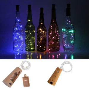 10 20 30LED Cork Shaped LED Copper Wire String Lights Wine Bottle For Xmas Decor - Picture 1 of 21