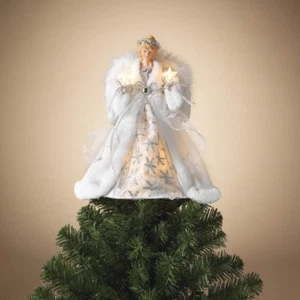 2616500 Electric Lighted Silver Angel Tree Topper 14" H - Picture 1 of 1