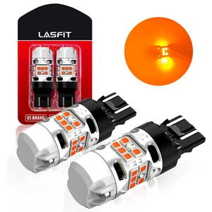 LASFIT 7443 7440 Amber LED Front Turn Signal Light Bulbs No Hyper Flash CANBUS - Picture 1 of 11