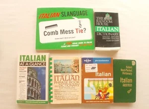 6 ITALIAN DICTIONARY VEST POCKET AT A GLANCE SLANGUAGE PB PHRASE BOOK - Picture 1 of 3
