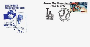 1994 Sello de sello Karros Piazza 29c día de apertura de los Dodgers de Los Ángeles - Imagen 1 de 1