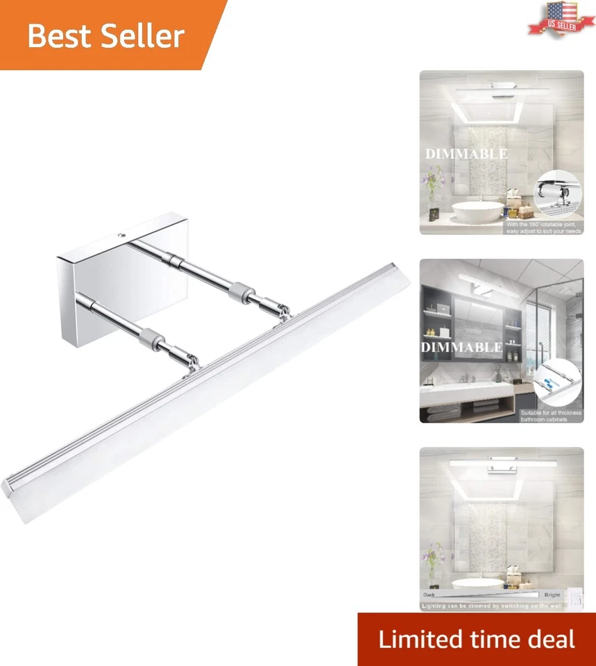 LED Vanity Lights - 24 inch Energy-Saving Bathroom Light Fixture - Chrome - Image 1 of 4
