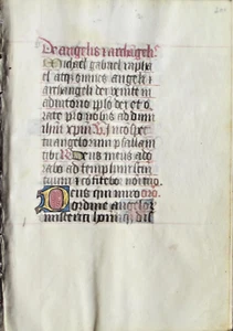 Ca.1470 illuminated BoH.manuscript,quire,vellum,Latin,13 gold initials, France, - Picture 1 of 9