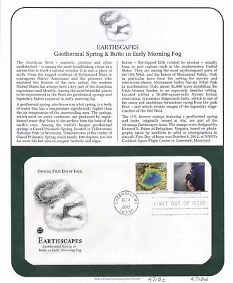 First Day Cover, Postal Commemorative Society 2012, Earthsapes, 4710c, 4710d - Image 1 of 2