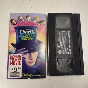 Charlie and the Chocolate Factory VHS 2005 Johnny Depp Tim Burton Warner Bros - Picture 1 of 7