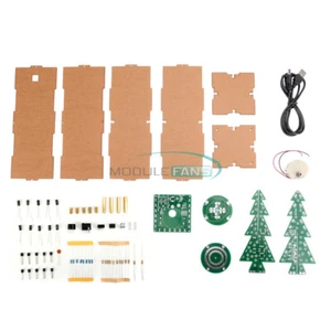Rotating Colorful Music Christmas Tree LED Water Lamp Electronic DIY Kit + Shell - Picture 1 of 24