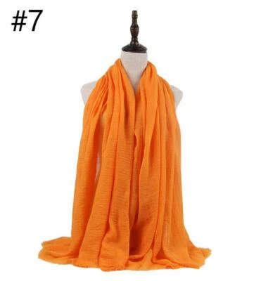 Cachecol xale islamismo muçulmano 6x3 pés algodão feminino viscose maxi nuvem franzida hijab - Imagem 1 de 4