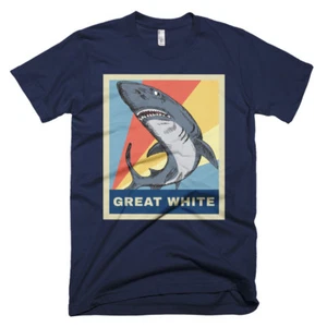 Great White Shark Shirt | Shark T-Shirt | Vintage Retro Shark Week Shirt - Picture 1 of 5