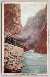ROYAL GORGE COLORADO - Hängebrücke in der königlichen Schlucht - Postkarte 1927 - Bild 1 von 2