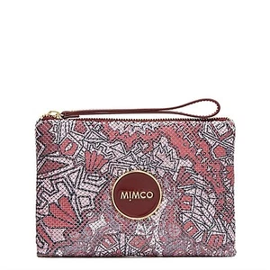 New MIMCO Enamour Medium Metal Mesh Pouch Clutch Outlander Bordeoux Print Tags - Picture 1 of 3