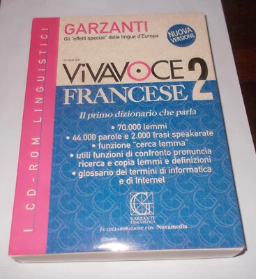 VIVAVOCE 2 FRANCESE DIZIONARIO CD-ROM PC 2000 NOVAMEDIA GARZANTI - Immagine 1 di 4