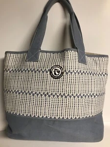 Spartina Natural Linen Tote Bag Mineral Blue - Picture 1 of 9