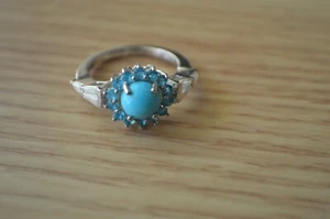 2.35ct AZ Sleeping Beauty Turquoise /Apatite Ring Platinum over Fine Silver Sz 7 - Picture 1 of 7