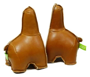 Vintage Zuny Brown Leather Animal Book End Paperweight Set of 2 - Picture 1 of 8