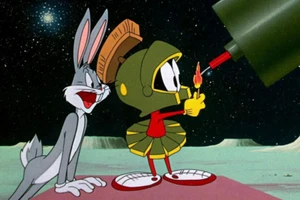 Marvin The Martian and Bugs Bunny Vintage Comics and Cartoons 8.5x11 Print - Picture 1 of 1