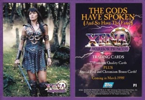 1998 Topps Xena Warrior Princess Promotional Sample Promo Card #P1 Lucy Lawless - Picture 1 of 1