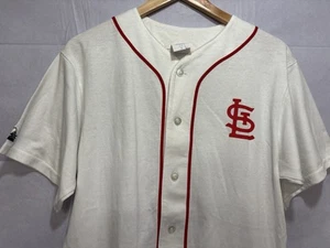 Vintage St Louis Cardinals Jersey Shirt Majestic Men’s Small Button Retro White - Picture 1 of 11